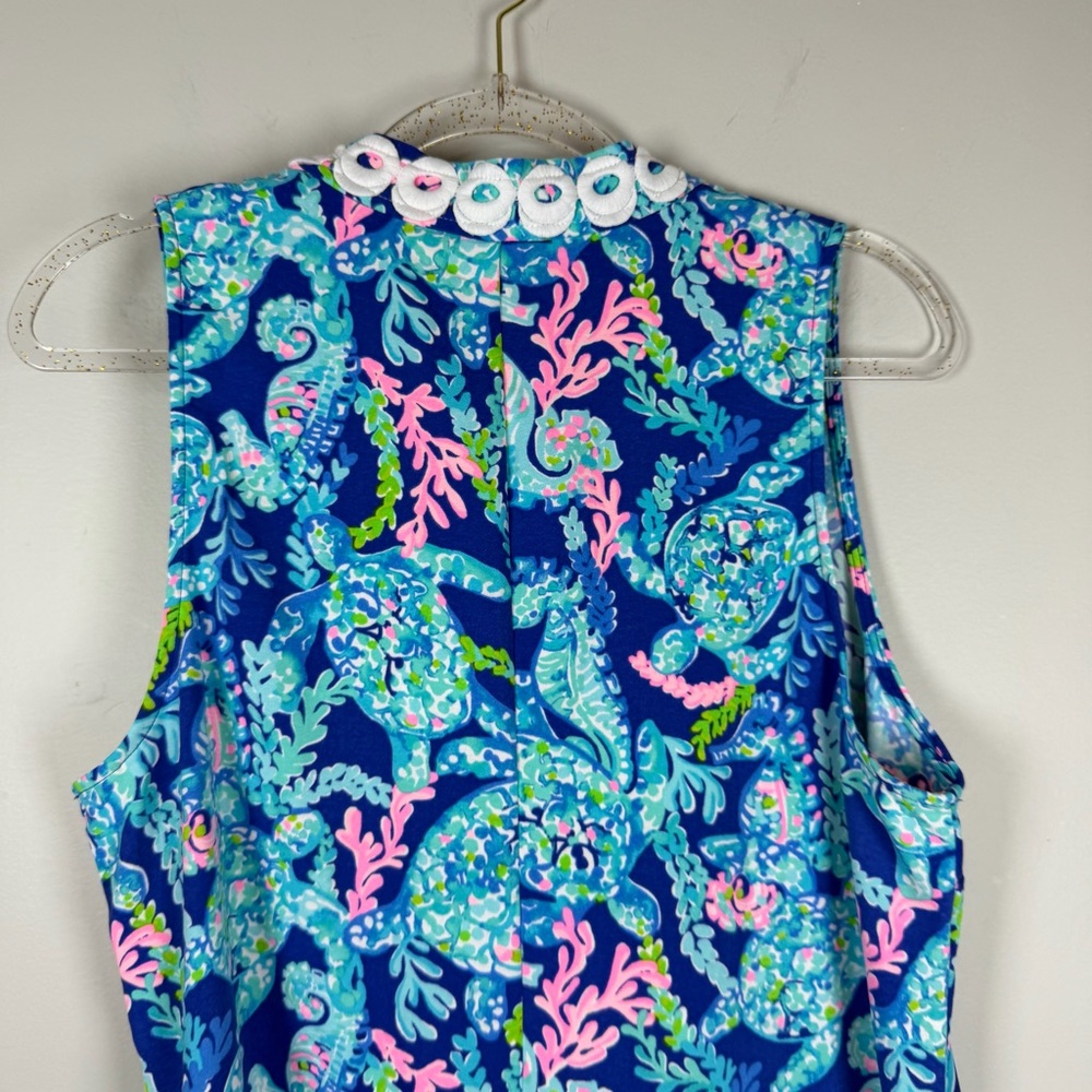 NWT Lilly Pulitzer Jane Shift Dress Turtle Villa CORSICA BLUE Size 14 Beach - Picture 13 of 14